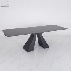 Modern Extendable Dark Sintered Stone Dining Table-2852