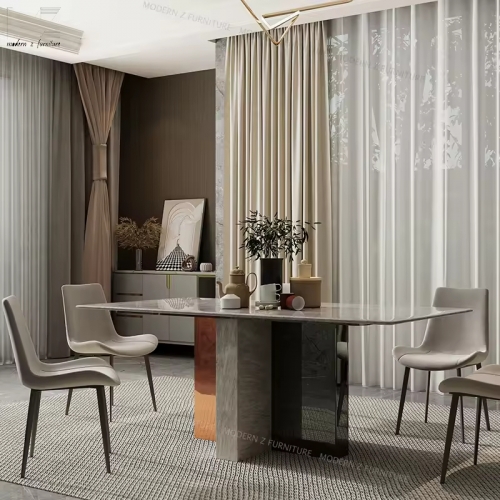 Modern Grey Sintered Stone Dining Table-6830
