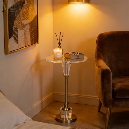 Clear Round Side Table-7737