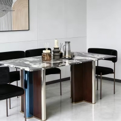 Luxury Dark Sintered Stone Dining Table-8478