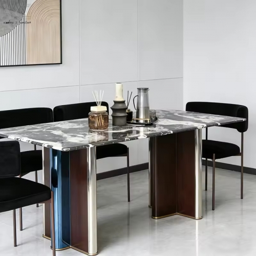 Luxury Dark Sintered Stone Dining Table-8478