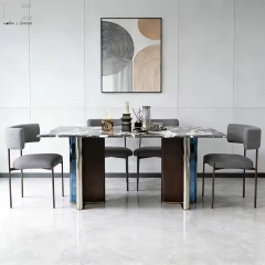 Luxury Dark Sintered Stone Dining Table-8478
