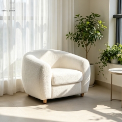 Boucle Barrel Accent Chair-4685