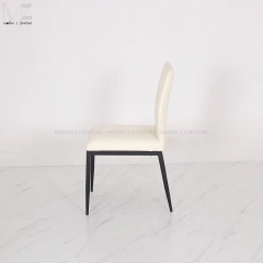 Cream Vegan Leather Dining Chair-4196