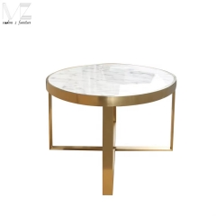 White Faux Marble Oval Coffee Table-7162