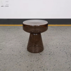 Smoked Glass Mushroom Side Table-8825
