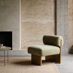 Brass Leg Velvet Accent Chair-2854