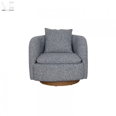 Walnut Finish Fabric Lounge Chair-3979