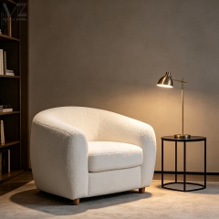 Boucle Barrel Accent Chair-4685