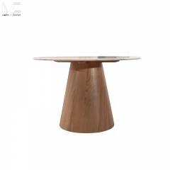 Round White Sintered Stone Dining Table-4738