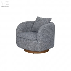 Walnut Finish Fabric Lounge Chair-3979