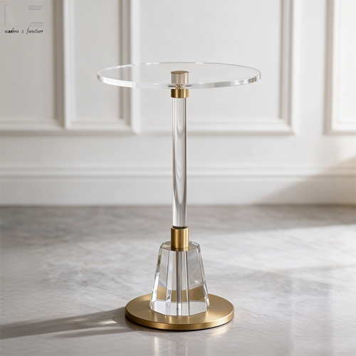 Clear Round Side Table-601