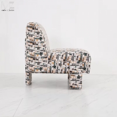 Abstract Pattern Fully Upholstered Lounge Chair-7640