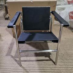 Mid-Century Leather Guest Room Chair-8016