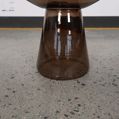 Smoked Glass Mushroom Side Table-8825