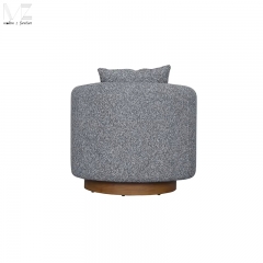 Walnut Finish Fabric Lounge Chair-3979