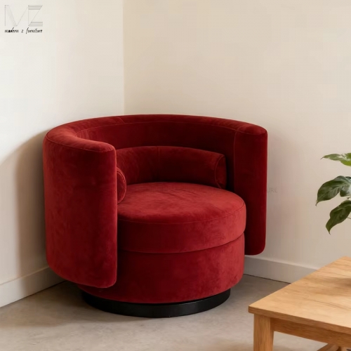 Swivel Base Fabric Hotel Lounge Chair-3222