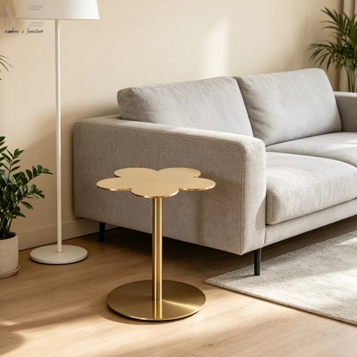 Gold Flower Shaped Side Table-3145
