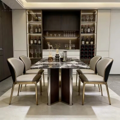 Luxury Dark Sintered Stone Dining Table-8478