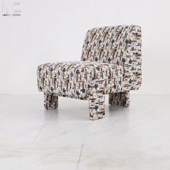 Abstract Pattern Fully Upholstered Lounge Chair-7640