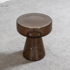 Smoked Glass Mushroom Side Table-8825
