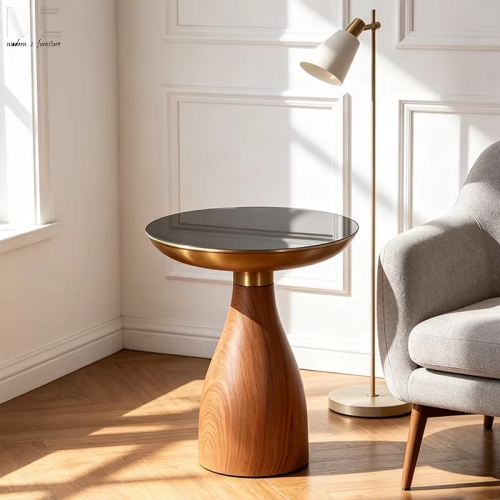 Mid-Century Round Side Table-597