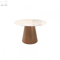 Round White Sintered Stone Dining Table-4738