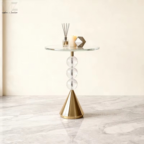 Clear Round Side Table-9973