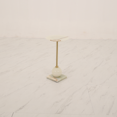 Purple Marble Side Table with Gold Base-8444