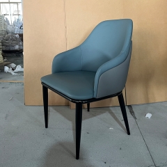 Blue Upholstered Armchair Dining Chair-9045