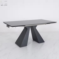 Modern Extendable Dark Sintered Stone Dining Table-2852