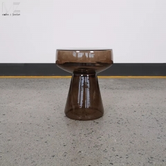 Smoked Glass Mushroom Side Table-8825