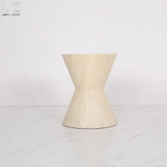 Hourglass Faux Travertine Side Table-2740