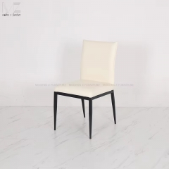 Cream Vegan Leather Dining Chair-4196