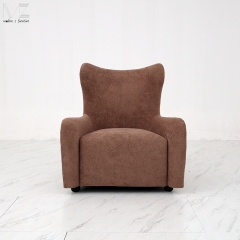 Brown Upholstered Wingback Lounge Chair-MZ8372