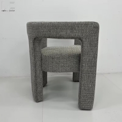 Gray Textured Upholstered Armchair-MZ7881