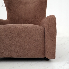 Brown Upholstered Wingback Lounge Chair-MZ8372