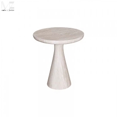 Faux Travertine Fiberglass Pedestal Side Table-MZ8875
