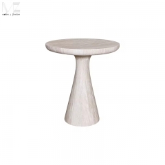 Faux Travertine Fiberglass Pedestal Side Table-MZ8875
