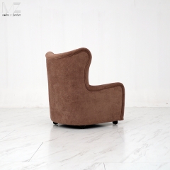 Brown Upholstered Wingback Lounge Chair-MZ8372