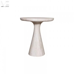 Faux Travertine Fiberglass Pedestal Side Table-MZ8875