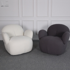 White Textured Lounge Chair with Ottoman-MZ2975