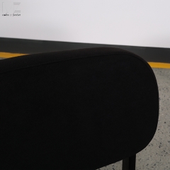Black Living Room Chair with Patterned Upholstered Seat-MZ8818