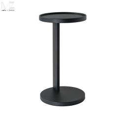 Gold Round Pedestal Side Table-MZ3496