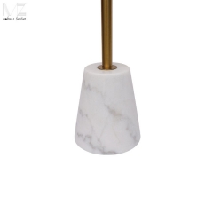 Light Round Side Table with Gold Stem and White Base-MZ4604