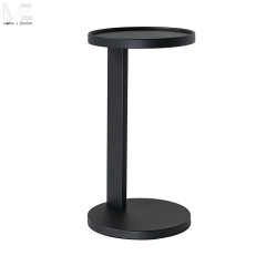 Gold Round Pedestal Side Table-MZ3496