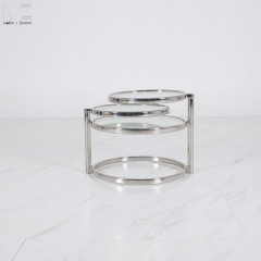Three-Tier Glass Nesting Coffee Table-MZ1663