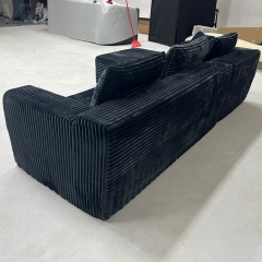 Black Corduroy Modular Sectional Sofa-MZ9066