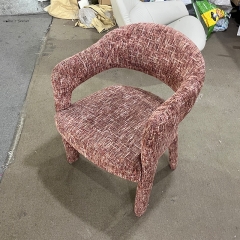 Textured Brown Upholstered Accent Chair-MZ3504