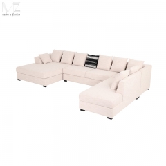 Cream U-Shaped Sectional Sofa with Chaise-MZ2929